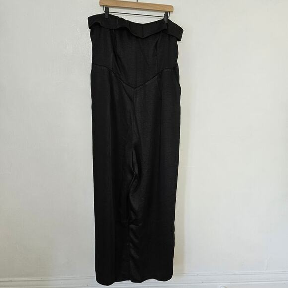 NEW Forever 21+ Satin Foldover Strapless‎ Jumpsuit 3X Plus Black NWT - Picture 3 of 10
